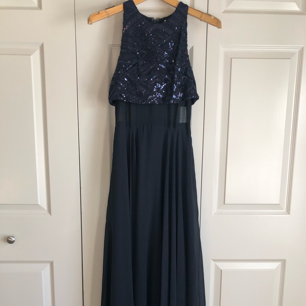 Navy Blue Prom Dress 🦋💎
